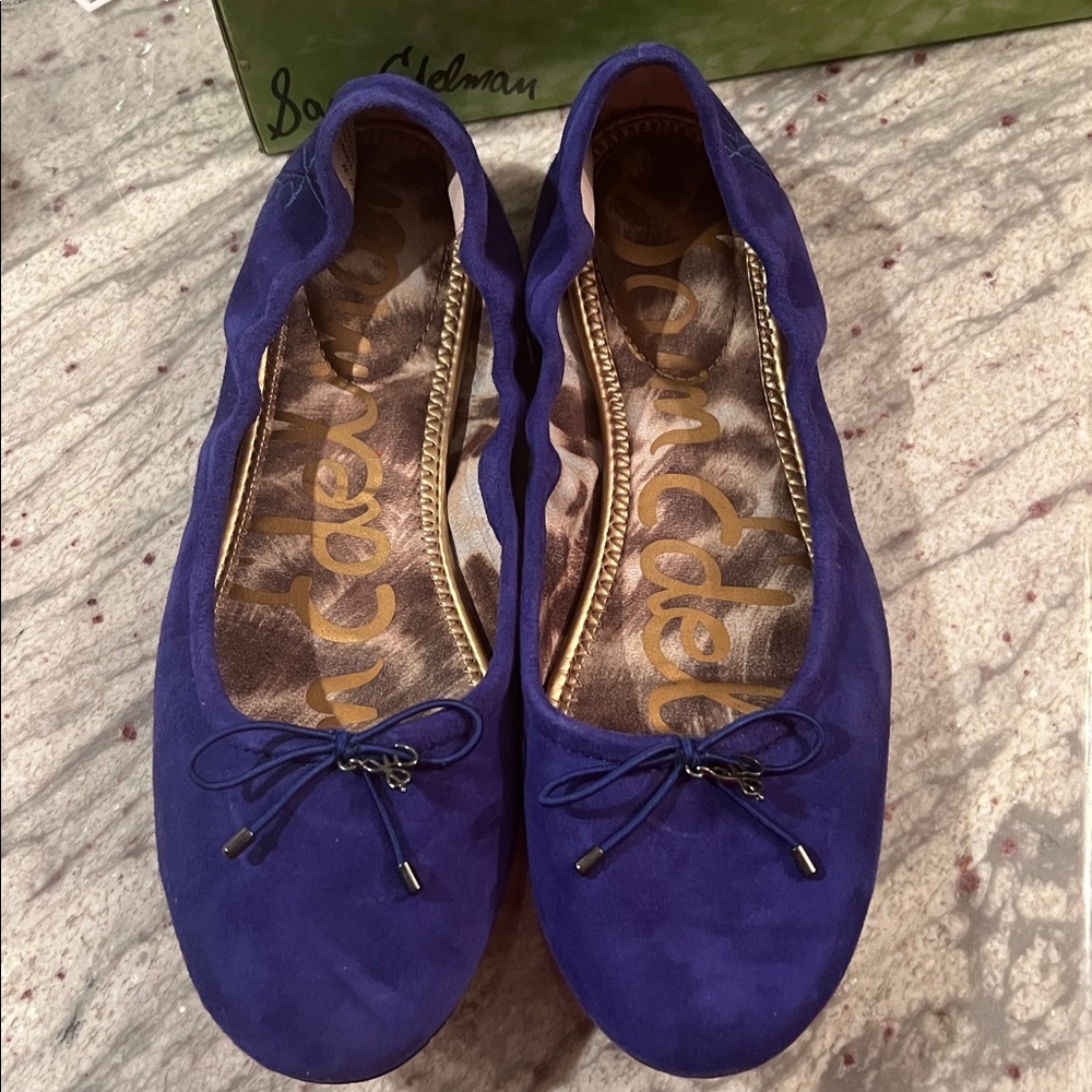 Sam Edelman Royal Blue Felicia Suede Ballet Flats